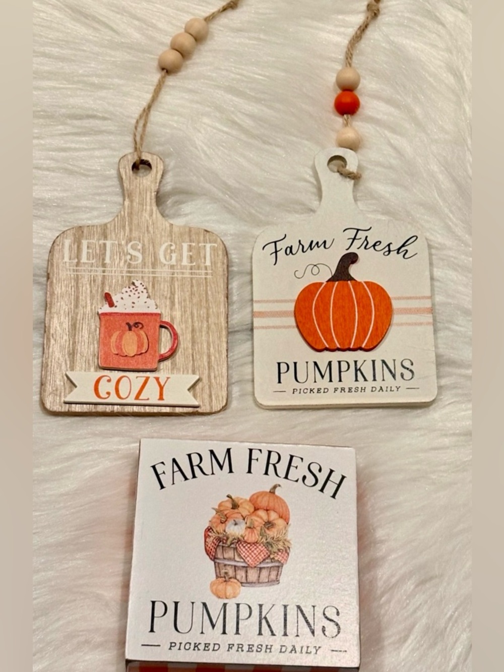 Fall Pumpkin Decor Set – Farmhouse Style Tiered Tray Signs
